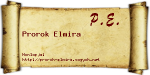 Prorok Elmira névjegykártya